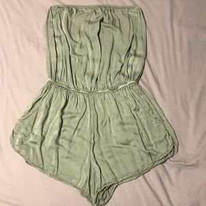 SOLD - Green Strapless Romper - OS
